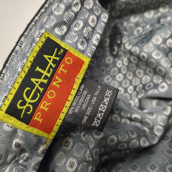 Scala Pronto Cadet Army Cap Black One Size Stretchable Wool Blend Blank - Picture 9 of 9